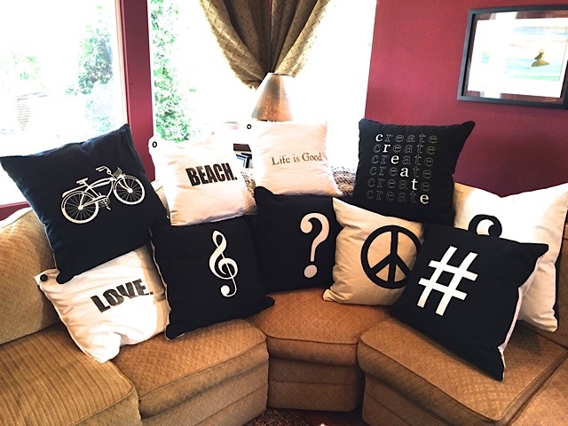 Fun Message Pillows - Reversible Black & White