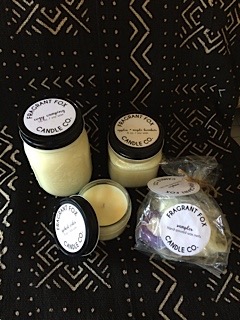 Hand poured and scented soy candles and tarts <br> San Diego, CA